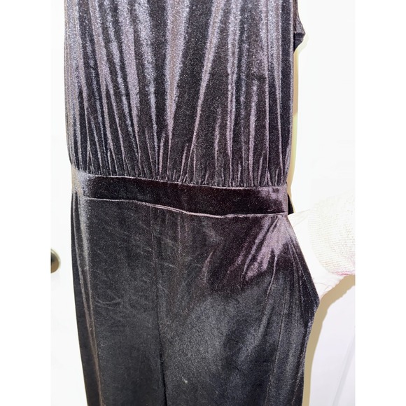 Black Velvet Halter Neck Wide Leg Jumpsuit Women's A New Day brand - Picture 4 of 11